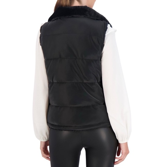 Ookie and Lala Carbon Puffer Vest Reversible to Grooved Faux Fur Size M NEW - Picture 12 of 15